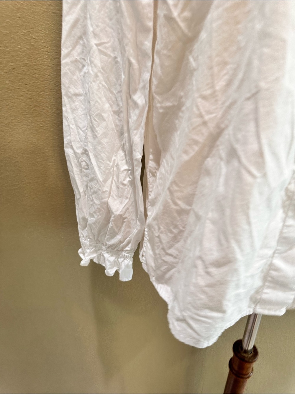 J. Crew Women’s Lace White Eyelet Collar Poplin Long-Sleeve Shirt Small - Picture 8 of 11